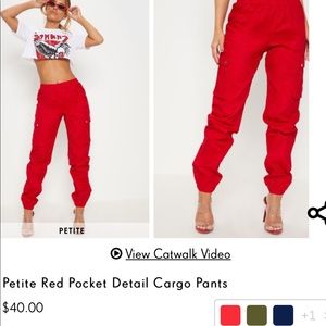 RED CARGO PANTS